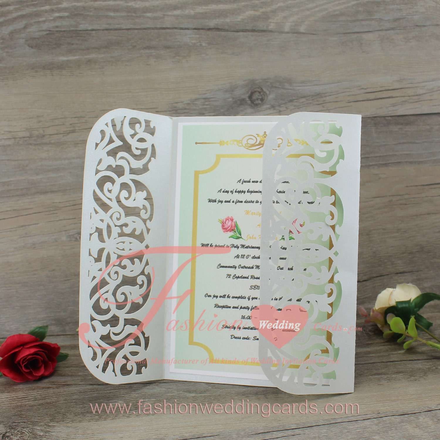 Open Gate Silver Wedding Invitations Free Templates